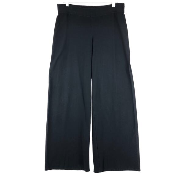 Eileen Fisher Womens Size S Black High Waisted Wide Leg Pull On Pants Stretch - Picture 1 of 14